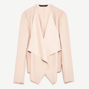 ZARA Nude Pink Leather Jacket